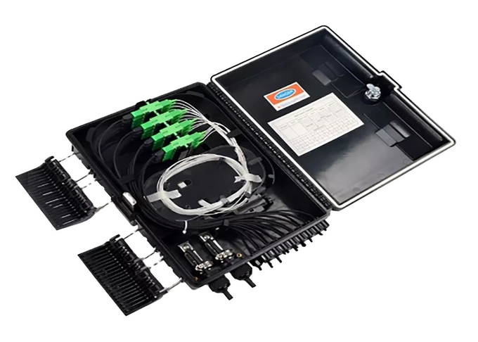 광섬유 장비 장비 FTTH 박스 16 코어 섬유 옵틱 배포 ABS 블랙 박스 IP65 0
